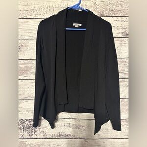 Calvin Klein Black Open Front Blazer Cardigan Medium Draped Office Jacket